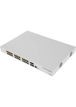 Коммутатор/ CRS328-24P-4S+RM Cloud Router Switch 24 port Gigabit Ethernet router/switch with four 10Gbps SFP+ ports in 1U rackmount case, Dual Boot and PoE output, 500W