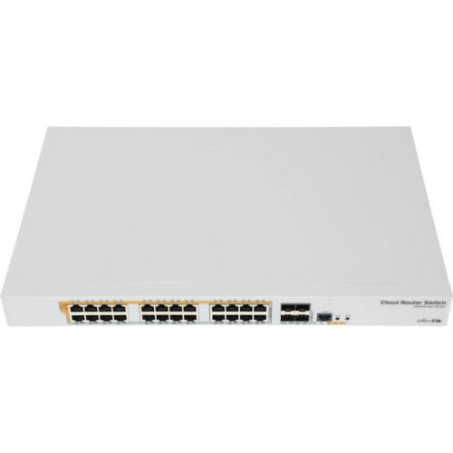 Коммутатор/ CRS328-24P-4S+RM Cloud Router Switch 24 port Gigabit Ethernet router/switch with four 10Gbps SFP+ ports in 1U rackmount case, Dual Boot and PoE output, 500W