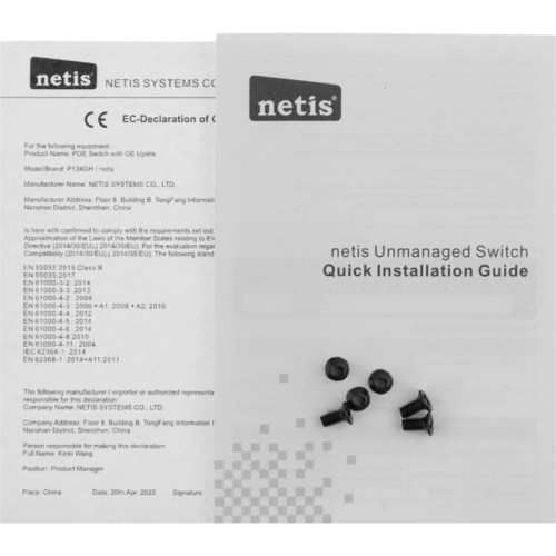 Коммутатор Netis P124GH (L2) 24x100Мбит/с 2x1Гбит/с 1xКомбо(1000BASE-T/SFP) 1SFP 24PoE 24PoE+ 360W неуправляемый