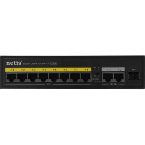 Коммутатор Netis P110GH (L2) 8x100Мбит/с 2x1Гбит/с 1SFP 8PoE 8PoE+ 120W неуправляемый Коммутатор Netis P110GH (L2) 8x100Мбит/с 2x1Гбит/с 1SFP 8PoE 8PoE+ 120W неуправляемый