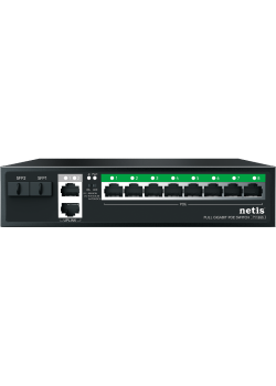 Коммутатор Netis P112GS (L2) 10x1Гбит/с 2SFP 8PoE 120W неуправляемый