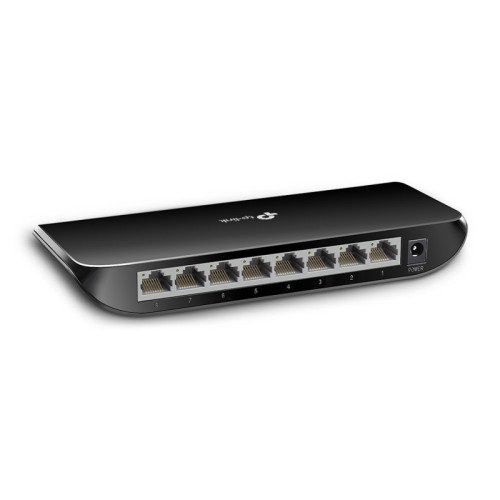 8-port Desktop Gigabit Switch, 8 10/100/1000M RJ45 ports, plastic case