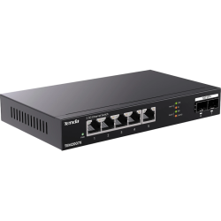 Коммутатор/ Tenda TEM2007X Коммутатор неуправляемый, 7 портов, RJ-45 5х2,5 Гбит/с, SFP+ 2х10 Гбит/с, настольный, металлический корпус