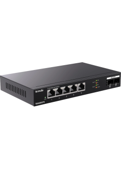 Коммутатор/ Tenda TEM2007X Коммутатор неуправляемый, 7 портов, RJ-45 5х2,5 Гбит/с, SFP+ 2х10 Гбит/с, настольный, металлический корпус
