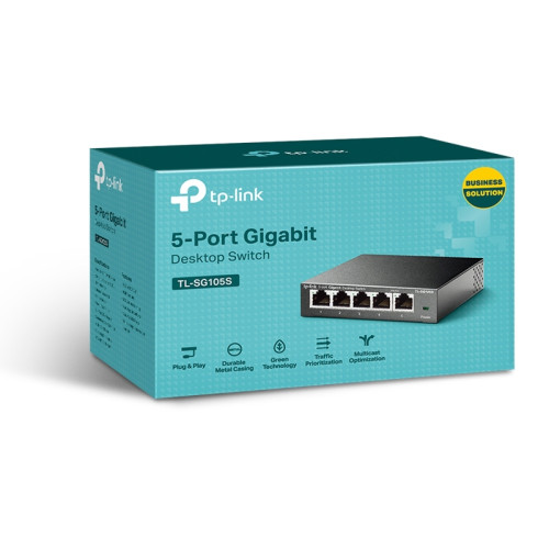 5-port Desktop Gigabit Switch, 5 10/100/1000M RJ45 ports, metal case