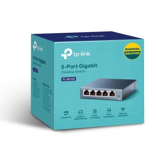 5-port Desktop Gigabit Switch, 5 10/100/1000M RJ45 ports, metal case
