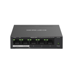 Коммутатор/ 5-Port Gigabit Desktop Switch with  4-Port PoE+ PORT: 4? Gigabit PoE+ Ports, 1? Gigabit Non-PoE Port SPEC: Compatible with 802.3af/at PDs, 65 W PoE Power, Desktop Steel Case, Wall Mounting FEATURE: Extend Mode for 250m PoE Transmitting, Priori