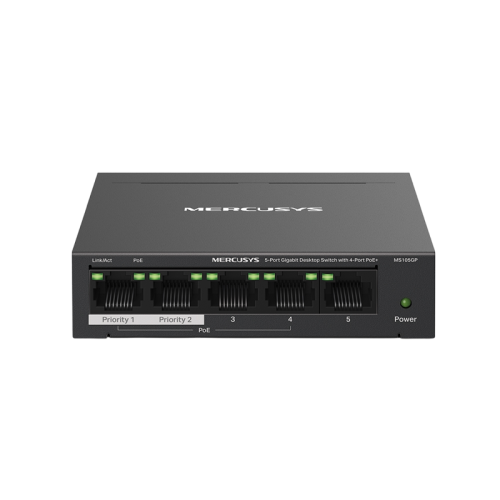 Коммутатор/ 5-Port Gigabit Desktop Switch with  4-Port PoE+ PORT: 4? Gigabit PoE+ Ports, 1? Gigabit Non-PoE Port SPEC: Compatible with 802.3af/at PDs, 65 W PoE Power, Desktop Steel Case, Wall Mounting FEATURE: Extend Mode for 250m PoE Transmitting, Priori