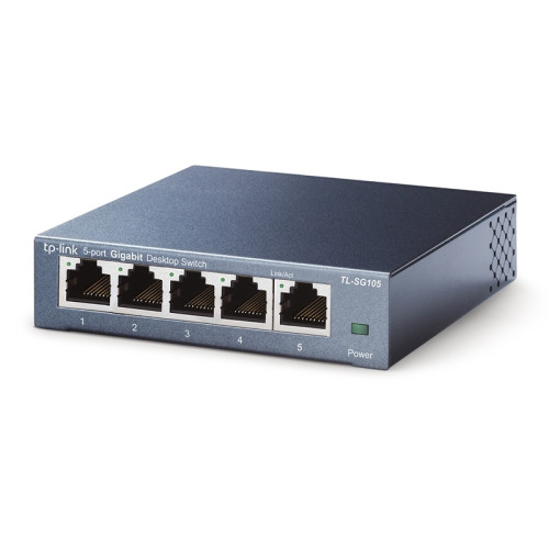 5-port Desktop Gigabit Switch, 5 10/100/1000M RJ45 ports, metal case
