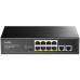 Коммутатор/ 8-Port 10/100M PSE RJ-45  +2 RJ45 10/100M Uplink Port Unmanaged PoE+ Switch 120W, CCTV/VLAN mode support, long distance:250M at CCTV mode.  802.3af/at standard, Support PD Alive Function, ±4 KV Surge Protection, Alternative 1/2(+),3/6(-),Steel