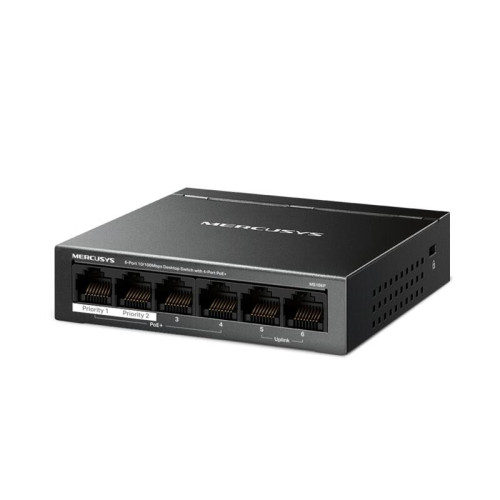 Коммутатор Mercusys MS106P (L2) 6x100Мбит/с 4PoE+ 67W неуправляемый