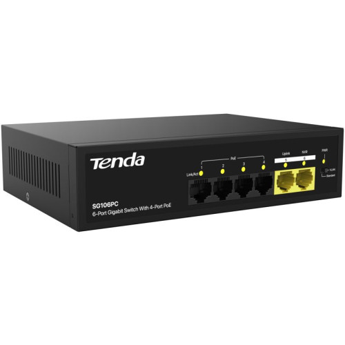 Tenda SG106PC 6-Port Gigabit Lite PoE Switch with 4-Port PoE Tenda SG106PC 6-Port Gigabit Lite PoE Switch with 4-Port PoE