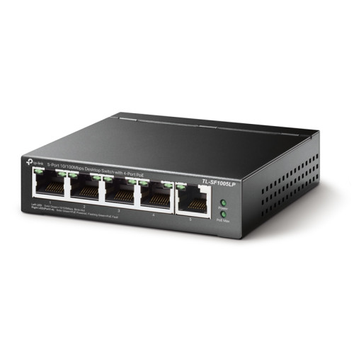 Коммутатор/ 5-port 10/100 Mbps unmanaged switch with 4 PoE ports, metal case, desktop installation, PoE budget-41w