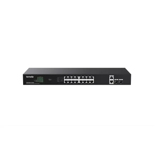 Коммутатор/ Tenda TEG1120P-16-150W Коммутатор неуправляемый PoE, 18 портов, 18x1 Гбит/с, PoE 16х30 Вт (до 150Вт),  SFP 2x1 Гбит/с, установка в стойку