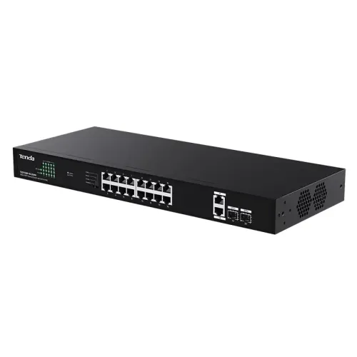 Коммутатор/ Tenda TEG1120P-16-250W Коммутатор неуправляемый PoE, 18 портов, 18x1 Гбит/с, PoE 16х30 Вт (до 250Вт),  SFP 2x1 Гбит/с, установка в стойку