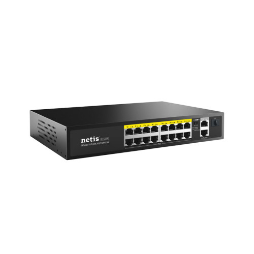 Коммутатор Netis P116GH (L2) 16x100Мбит/с 2x1Гбит/с 1SFP 16PoE 16PoE+ 240W неуправляемый Коммутатор Netis P116GH (L2) 16x100Мбит/с 2x1Гбит/с 1SFP 16PoE 16PoE+ 240W неуправляемый