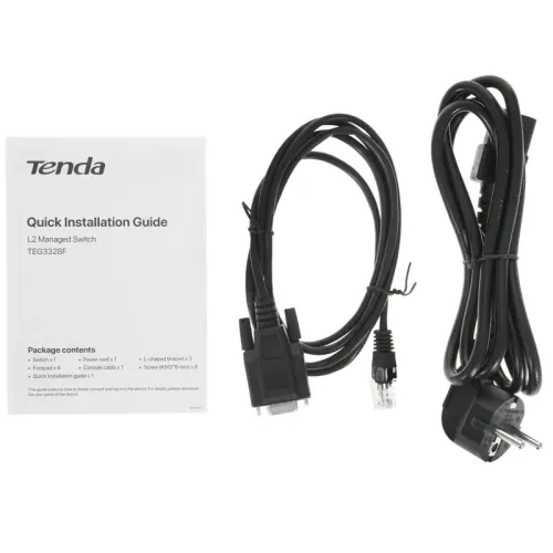 Коммутатор/ Tenda TEG3328F Коммутатор управляемый, 24x1 Гбит/с, SFP 4x1 Гбит/с, установка в стойку, металлический корпус