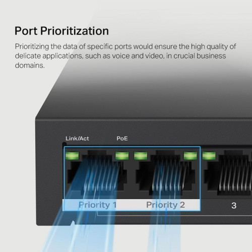 Коммутатор/ 10-Port 10/100Mbps Desktop Switch with 8-Port PoE+