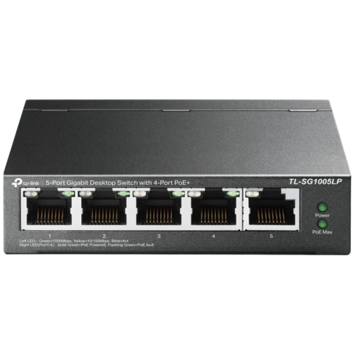 Коммутатор TP-Link TL-SG1005LP (L2) 5x1Гбит/с 4PoE+ 40W неуправляемый