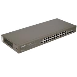 Коммутатор/ Tenda TEG5328F Коммутатор управляемый L2, 28 портов, 24х1 Гбит/с, Base-X SFP 4х1 Гбит/с, установка в стойку