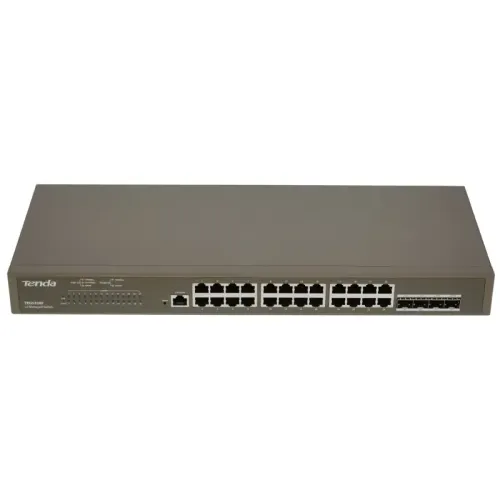Коммутатор/ Tenda TEG5328F Коммутатор управляемый L2, 28 портов, 24х1 Гбит/с, Base-X SFP 4х1 Гбит/с, установка в стойку