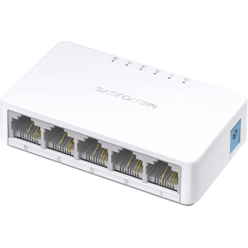 5-port 10/100Mbps desktop switch, plastic case