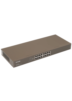Коммутатор/ Tenda TEG1016G Коммутатор неуправляемый, 16 портов, 16x1 Гбит/с, установка в стойку, металлический корпус