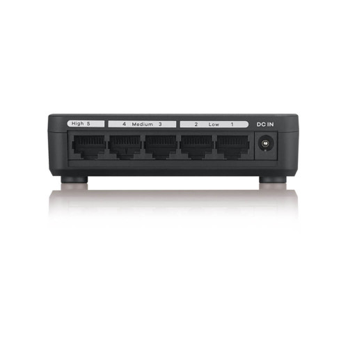 Коммутатор/ ZYXEL GS-105S v2 switch, 5 ports 1000 Mbps, desktop, with priority ports