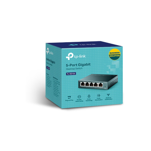 Коммутатор/ 5-port Desktop Gigabit Switch, 5 10/100/1000M RJ45 ports, metal case