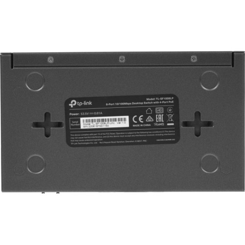 Коммутатор/ 8-port 10/100 Mbps unmanaged switch with 4 PoE ports, metal case, desktop installation, PoE budget-41w. Коммутатор/ 8-port 10/100 Mbps unmanaged switch with 4 PoE ports, metal case, desktop installation, PoE budget-41w.