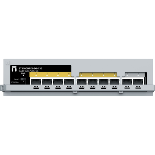 Коммутатор/ Неуправляемый PoE коммутатор Fast Ethernet, 8 портов 100 Мбит/с PoE+, 2 Uplink порта 1000 Мбит/с RJ45, БП 130 Вт