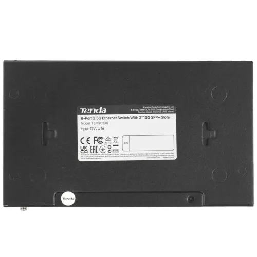 Коммутатор/ Tenda TEM2010X Коммутатор неуправляемый, 10 портов, RJ-45 8х2,5 Гбит/с, SFP+ 2х10 Гбит/с, настольный, металлический корпус