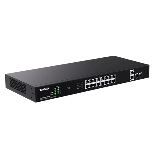 Коммутатор/ Tenda TEG1120P-16-250W Коммутатор неуправляемый PoE, 18 портов, 18x1 Гбит/с, PoE 16х30 Вт (до 250Вт),  SFP 2x1 Гбит/с, установка в стойку