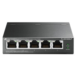 Коммутатор/ 5-port Gigabit unmanaged switch with 4 PoE + ports, metal case, desktop installation, PoE budget-40W