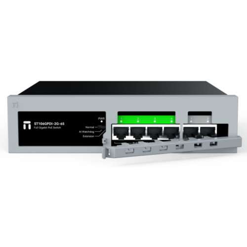 Коммутатор Netis ST106GPDI-2G-65 (L2) 6x1Гбит/с 1xКомбо(1000BASE-T/SFP) 4PoE+ 65W неуправляемый