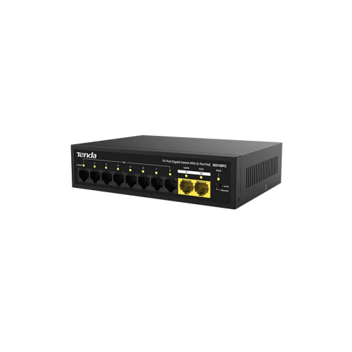 Tenda SG110PC Коммутатор неуправляемый PoE, 10 портов, 10x1 Гбит/с, PoE 8х30 Вт, 2хUplink, настольный Tenda SG110PC Коммутатор неуправляемый PoE, 10 портов, 10x1 Гбит/с, PoE 8х30 Вт, 2хUplink, настольный