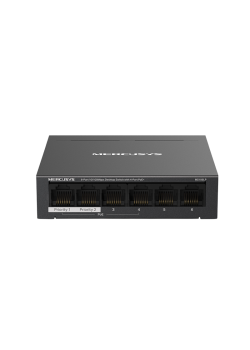 Коммутатор/ 6-Port 10/100 Mbps Desktop Switch with 4-Port PoE+ PORT: 4? 10/100 Mbps PoE+ Ports, 2? 10/100 Mbps Non-PoE Ports SPEC: Compatible with 802.3af/at PDs, 40 W PoE Power, Desktop Steel Case, Wall Mounting FEATURE: Extend Mode for 250m PoE Transmit