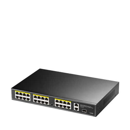 Коммутатор/ 24-Port 10/100M PSE RJ-45 +2 Gigabit RJ- 45 +1SFP Port with 24 POE Ports Switch with Built-in power supply, support 16-port IEEE 802.3at PoE+ Injector, Rack-mountable Steel case, 300W Internal