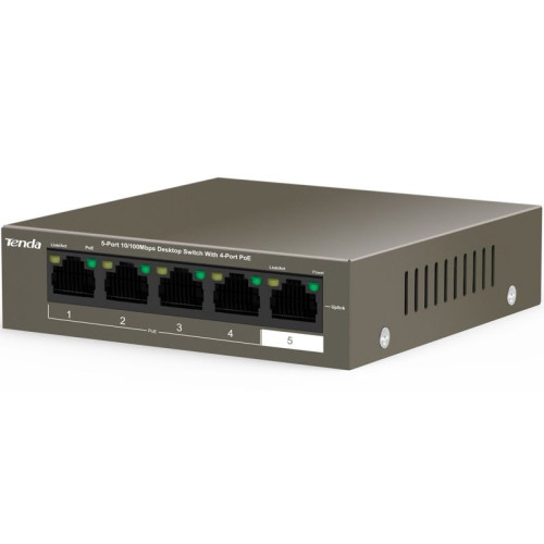 Tenda TEF1105P-4-63W 5-Port 10/100Mbps Desktop Switch with 4-Port PoE