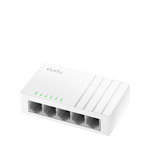 Коммутатор CUDY 5-Port 10/100 Mbps Desktop Switch 5-Port 10/100 Mbps Desktop Switch, 5 10/100M RJ45 Ports, Loop Detection, Desktop Plastic Case, Power Saving, Plug & Play, Wall-Mount