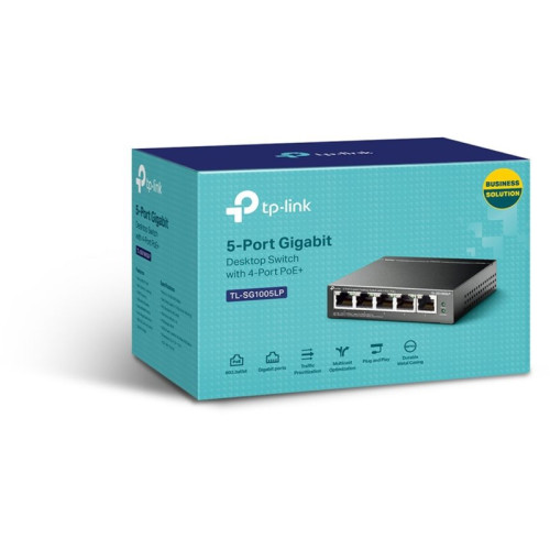 Коммутатор TP-Link TL-SG1005LP (L2) 5x1Гбит/с 4PoE+ 40W неуправляемый