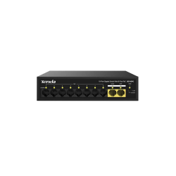 Tenda SG110PC Коммутатор неуправляемый PoE, 10 портов, 10x1 Гбит/с, PoE 8х30 Вт, 2хUplink, настольный