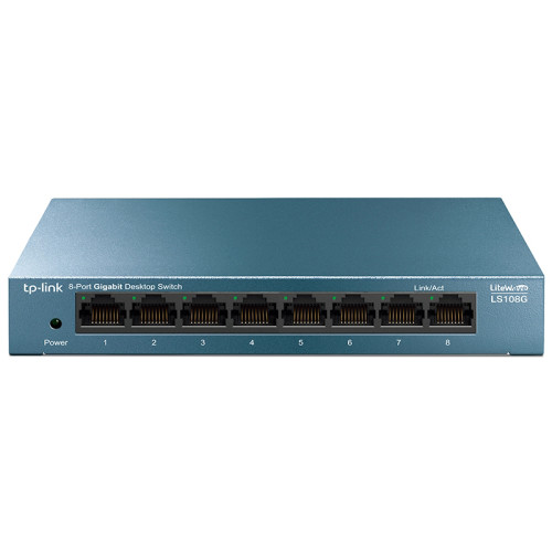 Коммутатор/ 8 ports Giga Unmanagement switch, 8 10/100/1000Mbps RJ-45 ports, metal shell, desktop and wall mountable, plug and play, support 802.1p QoS, power saving