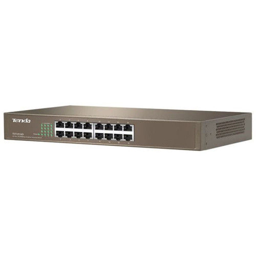Коммутатор/ Tenda TEF1016D 16-Port Fast Ethernet Desktop/Rackmount Switch