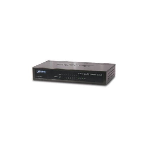 коммутатор/ PLANET 8-Port 10/100/1000Mbps Gigabit Ethernet Switch (External Power) - Metal Case