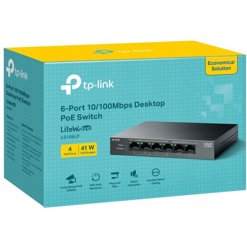 Коммутатор/ 6-Port 10/100 Mbps Desktop Switch with 4-Port PoE