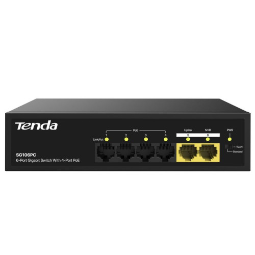 Tenda SG106PC 6-Port Gigabit Lite PoE Switch with 4-Port PoE