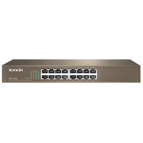 Коммутатор/ Tenda TEF1016D 16-Port Fast Ethernet Desktop/Rackmount Switch