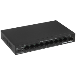 Коммутатор/ Tenda TEG1110PF-8-120W Коммутатор неуправляемый PoE, 10 портов, 9x1 Гбит/с, SFP 1х1 Гбит/с, PoE 8х30 Вт (до 102 Вт), настольный