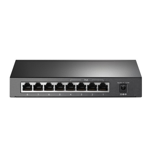 Коммутатор/ 8-port 10/100 Mbps unmanaged switch with 4 PoE ports, metal case, desktop installation, PoE budget-41w.